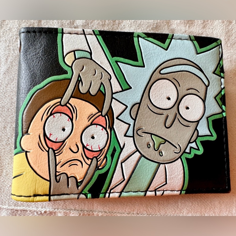 Glow in the Dark Rick and Morty Bifold Wallet New Never Used